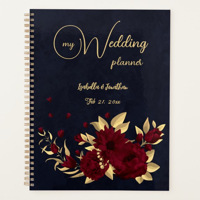 Mariage de marine chic bordeaux et or (Devant)