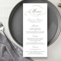 Mariage de menu Chic Faux Argent Modèle