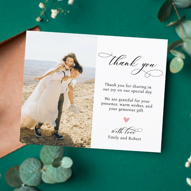 Mariage de Merci de calligraphie budgétaire Carte  (Créateur téléchargé)