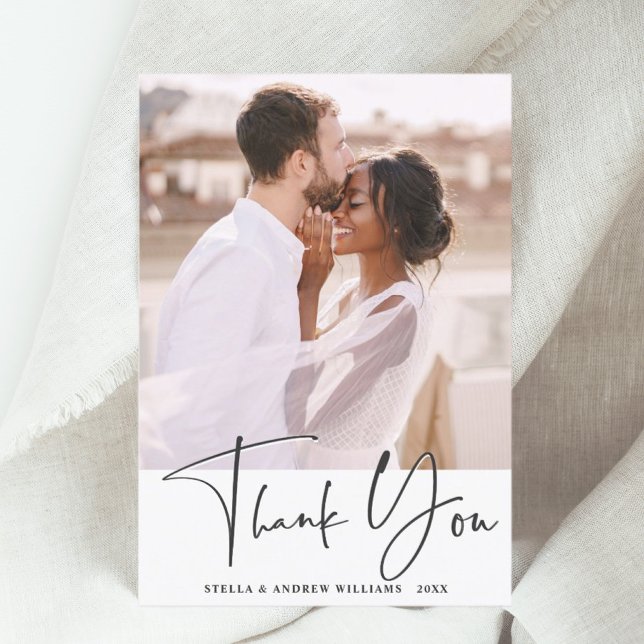 Mariage de Merci de calligraphie élégant Carte pho (Créateur téléchargé)