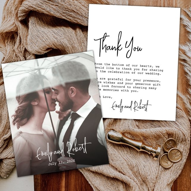 Mariage de Merci de Carte photo de la typographie  (Créateur téléchargé)