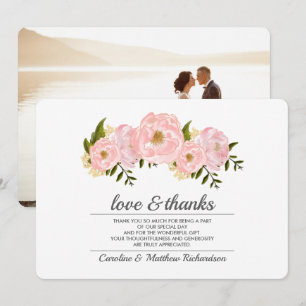 Mariage de Merci de Carte photo rose pâle