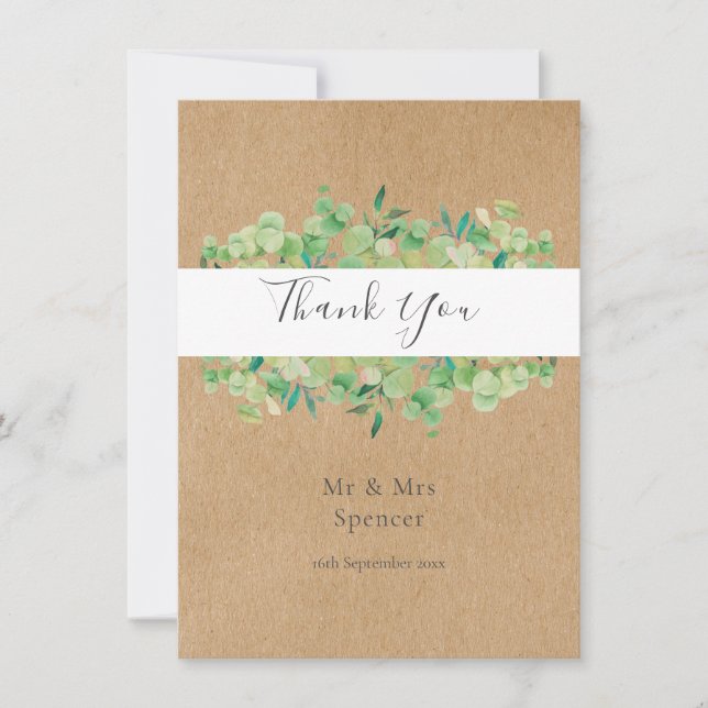 Mariage de Merci écologique Eucalyptus rustique (Devant)