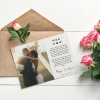 Mariage de message imprimé Coeur et verdure Merci