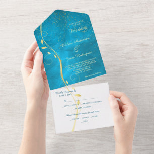 Mariage de Modèle photo bleu Turquoise pour feuill