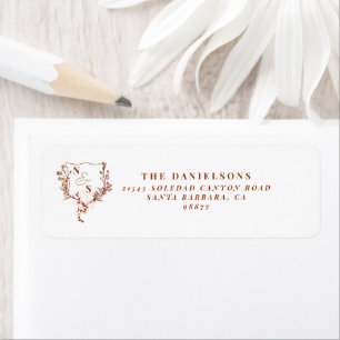 Mariage de monogramme de crête florale rustique
