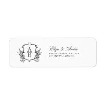 Mariage de monogramme de crête noire et blanche