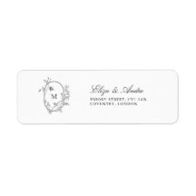 Mariage de monogramme de la crête florale
