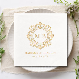 Mariage de monogramme floral orné personnalisé