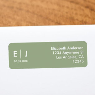 Mariage de monogramme vert et blanc Sage