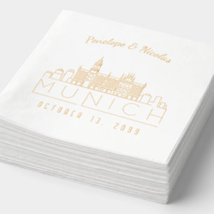 Mariage de Munich personnalisées Napkins Gold Foil