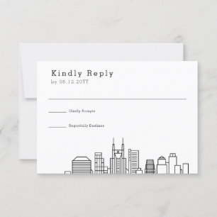 Mariage de Nashville   Stylisé Skyline RSVP