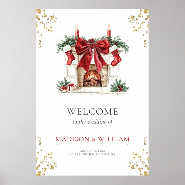Mariage de Noël classique romantique Affiche de bi (Devant)