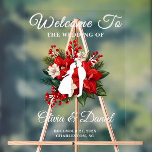 Mariage de Noël Red Poinsettia Bienvenue