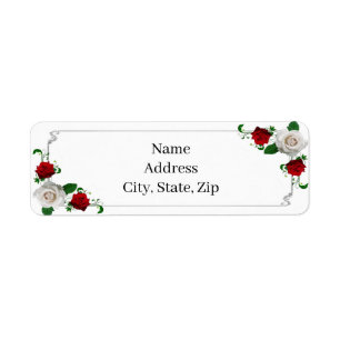 Mariage de Noël Rose rouge et blanc Adresse