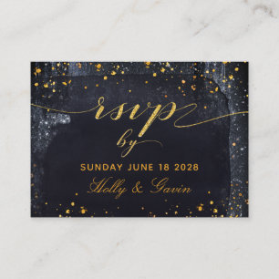 Mariage de nuit Gold Starry Carte RSVP en ligne