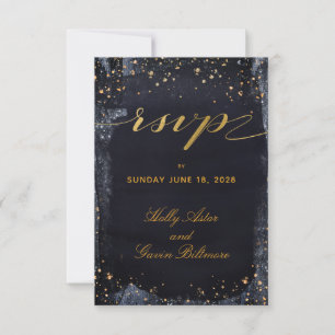 Mariage de nuit Gold Starry Choix de repas RSVP