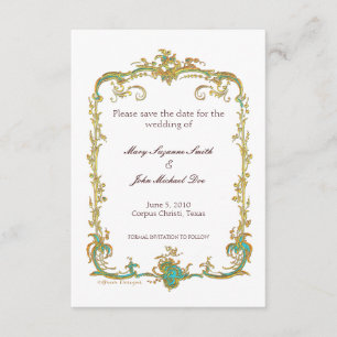 Mariage de paon Enregistrer la date Invitation