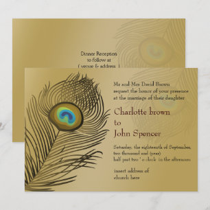 mariage de paon or Invitations