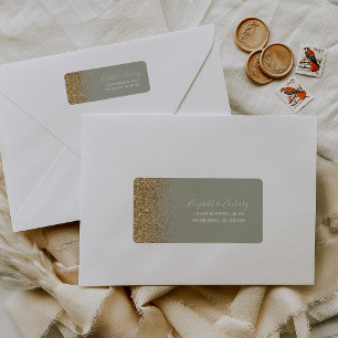Mariage de Parties scintillant en or Sage Green Ad