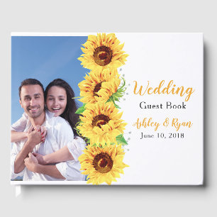 Mariage de photos de tournesol jaune Livre d'invit