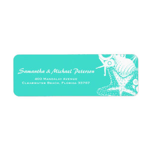 Mariage de plage Artsy turquoise de coquillages