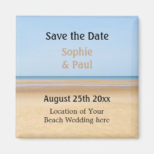 Mariage de plage Enregistrer la date Aimant Fridge