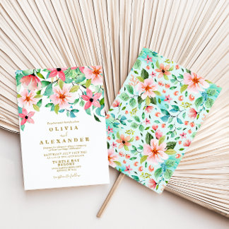 Mariage de plage florale tropicale Invitation