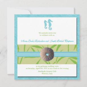 Mariage de plage - invitations bleus de mariage