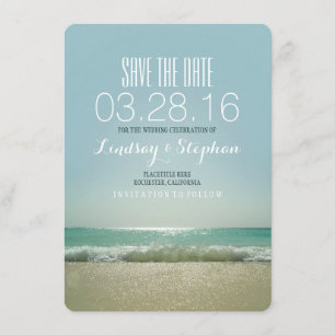Mariage de plage moderne enregistrer les cartes de