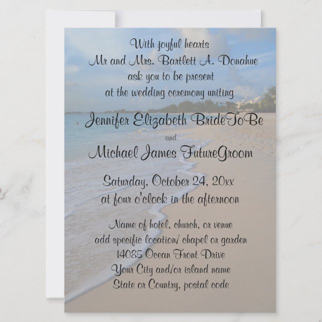 Mariage de plage spécial avec carte de réponse RSV (Devant)