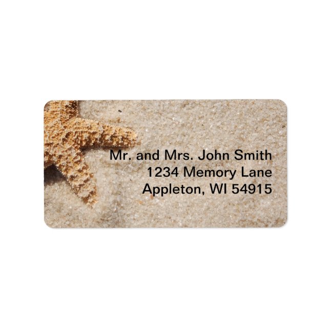 Mariage de plage Starfish en Étiquette de sable (Devant)