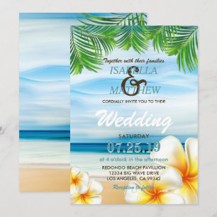 Mariage de plage tropicale   Invitations