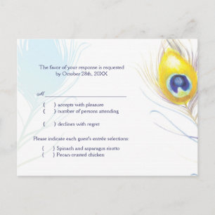 Mariage de plume de paon simple Menu Choix RSVP