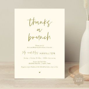 Mariage de poste Brunch, Merci une invitation Brun