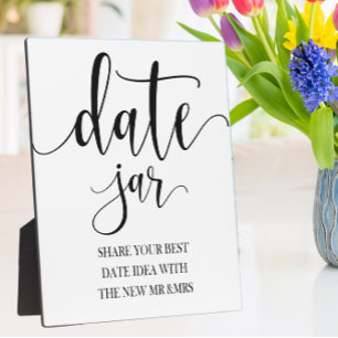 Mariage de pot de date Plaque de table avec Easel