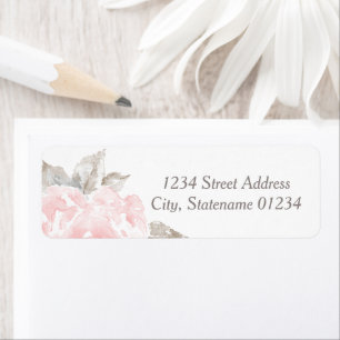 Mariage de Rose d'aquarelle rose Adresse de retour