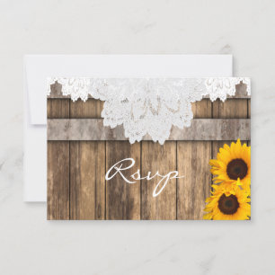 Mariage de RSVP dans un bois et une dentelle