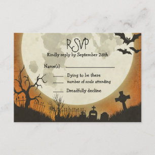 Mariage de RSVP Halloween dans l'orange avec la