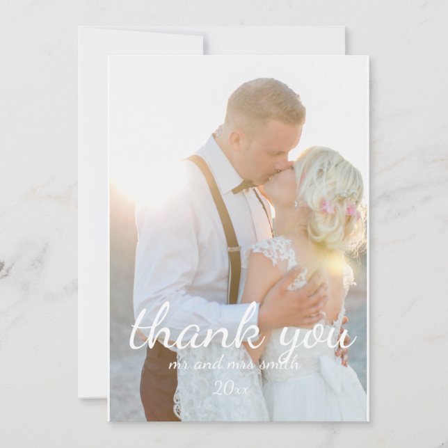 Mariage de salutations américaines Merci Cartes (Devant)