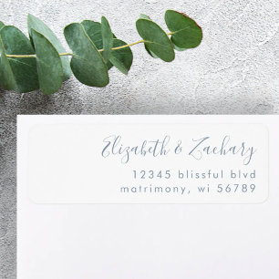 Mariage de script bleu moderne Dusty Adresse de re