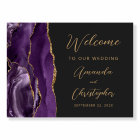 Mariage de script Gold Agate violet