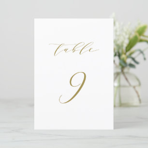 Mariage de script minimaliste d'or Numéro de table