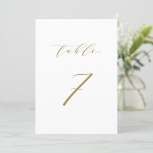 Mariage de script minimaliste d'or Numéro de table