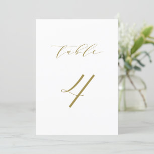 Mariage de script minimaliste d'or Numéro de table