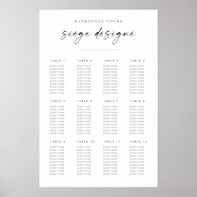 Mariage de script moderne chic, tableau de bord |  (Devant)