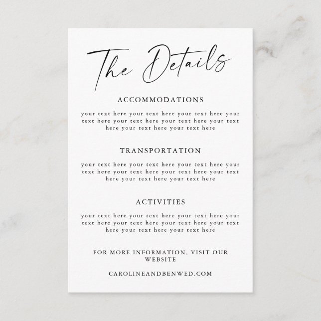 Mariage de script noir simple Modèle (Devant)