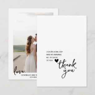 Mariage de script simple Carte de remerciements ph