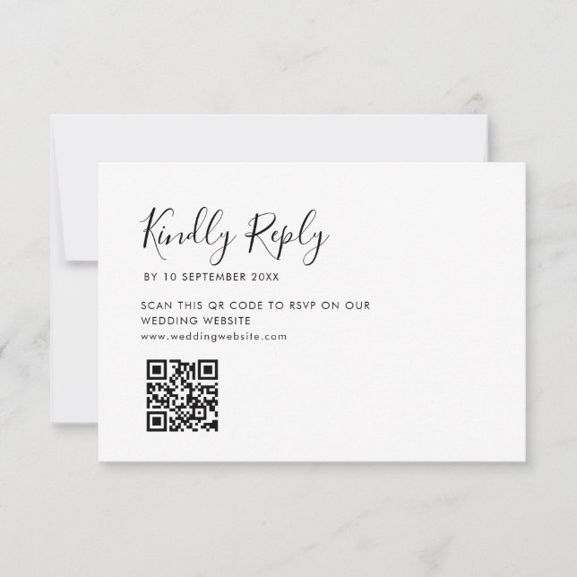 mariage de script simple code QR carte RSVP (Devant)