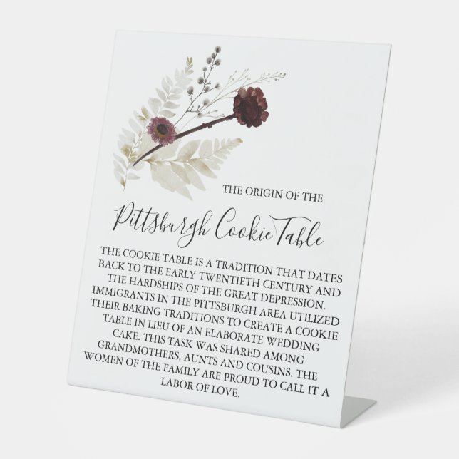 MARIAGE DE SIGNE DE TABLEAU DE COOKIES PITTSBURGH (Recto)